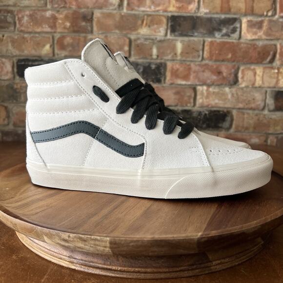 Vans SK8 Hi Oversized Laces White Suede Grey Stripe Womens 9.5 Men\'s 8 Shoes main image 5